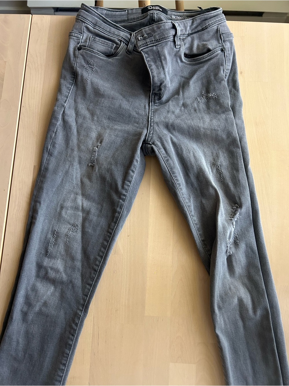 Women’s Skinny Distressed Gray Jeans